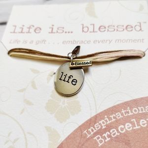 Life Is Blessed Inspirational Charm Bracelet